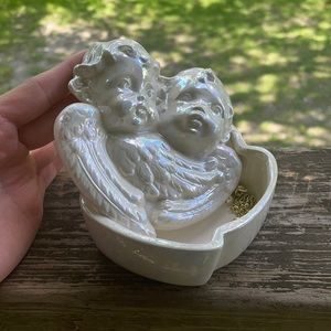 Angel Pearl ceramic jewelry holder or candle holder